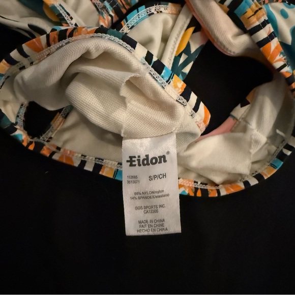 Like New Eidon Womens Rooney Fixed Triangle Bikini Top with Keyhole Back - Picture 5 of 5